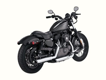Twin Slash Slip-On Mufflers - Chrome. Fits Sportster 2004-2013 Vance and Hines