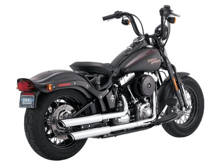 3in. Twin Slash Slip-On Mufflers - Chrome. Fits Softail Deluxe 2007-2017, Blackline 2012-2013, Softail Slim 2013-2017, Cross Bones 2008-2011 & Fat Boy S 2016-2017. Vance and Hines