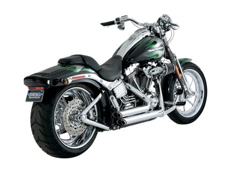 Shortshots Staggered Exhaust - Chrome. Fits Softail 1986-2017 Non-240 Tyre Models Vance and Hines