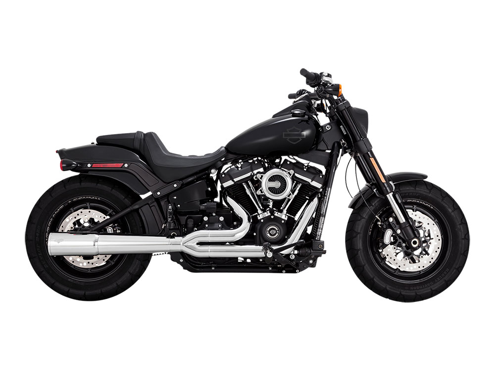 Pro Pipe 2-into-1 Exhaust - Chrome. Fits Softail 2018up Non-240 Tyre Models Vance and Hines