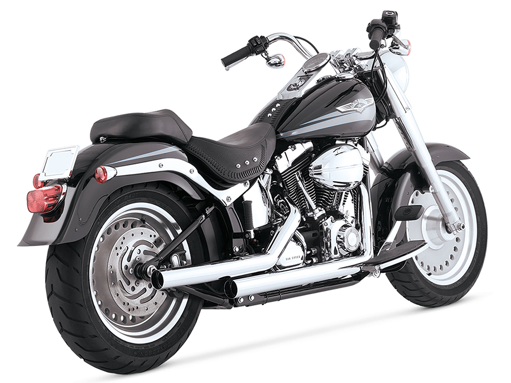 Straightshots Exhaust - Chrome. Fits Softail 1986-2017 Non-240 Tyre Models Vance and Hines - Image 2