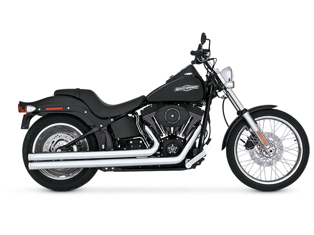 Big Shots Long Exhaust - Chrome. Fits Softail 1986-2017 Non-240 Tyre Models Vance and Hines - Image 3
