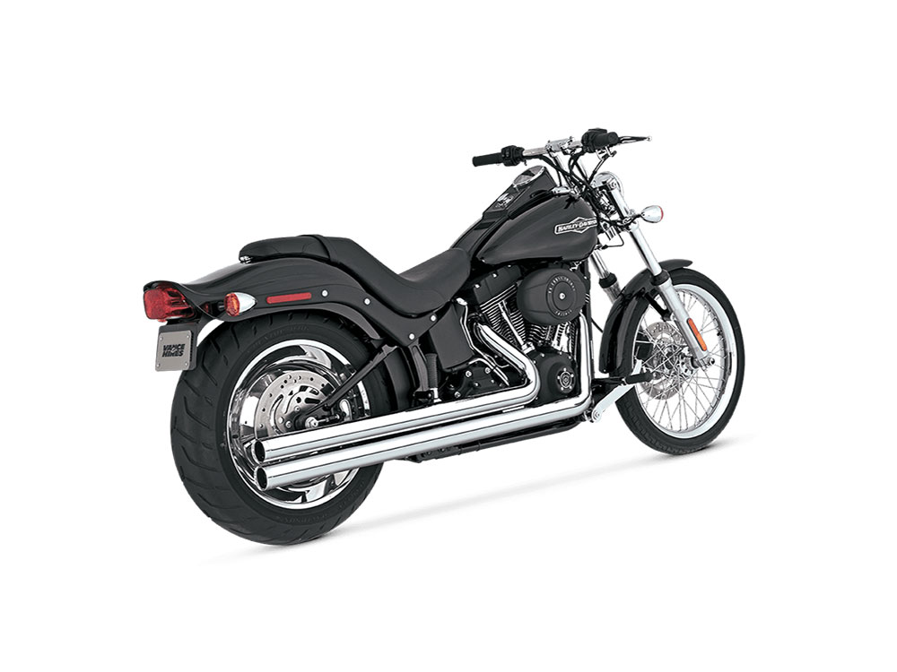 Big Shots Long Exhaust - Chrome. Fits Softail 1986-2017 Non-240 Tyre Models Vance and Hines