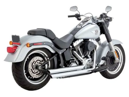 Big Shots Staggered Exhaust - Chrome. Fits Softail 1986-2017 Non-240 Tyre Models Vance and Hines