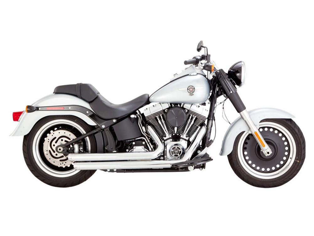 Big Shots Staggered Exhaust - Chrome. Fits Softail 1986-2017 Non-240 Tyre Models Vance and Hines - Image 2