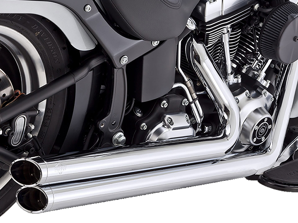 Big Shots Staggered Exhaust - Chrome. Fits Softail 1986-2017 Non-240 Tyre Models Vance and Hines - Image 3