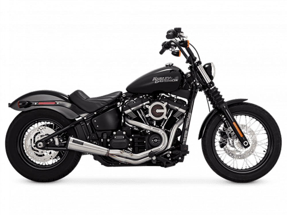 2-into-1 Upsweep Exhaust - Stainless. Fits Dyna 1991-2017 Vance and Hines