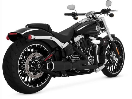 Hi-Output 2-into-1 Exhaust - Black. Fits Softail Breakout 2013-2017 Vance and Hines