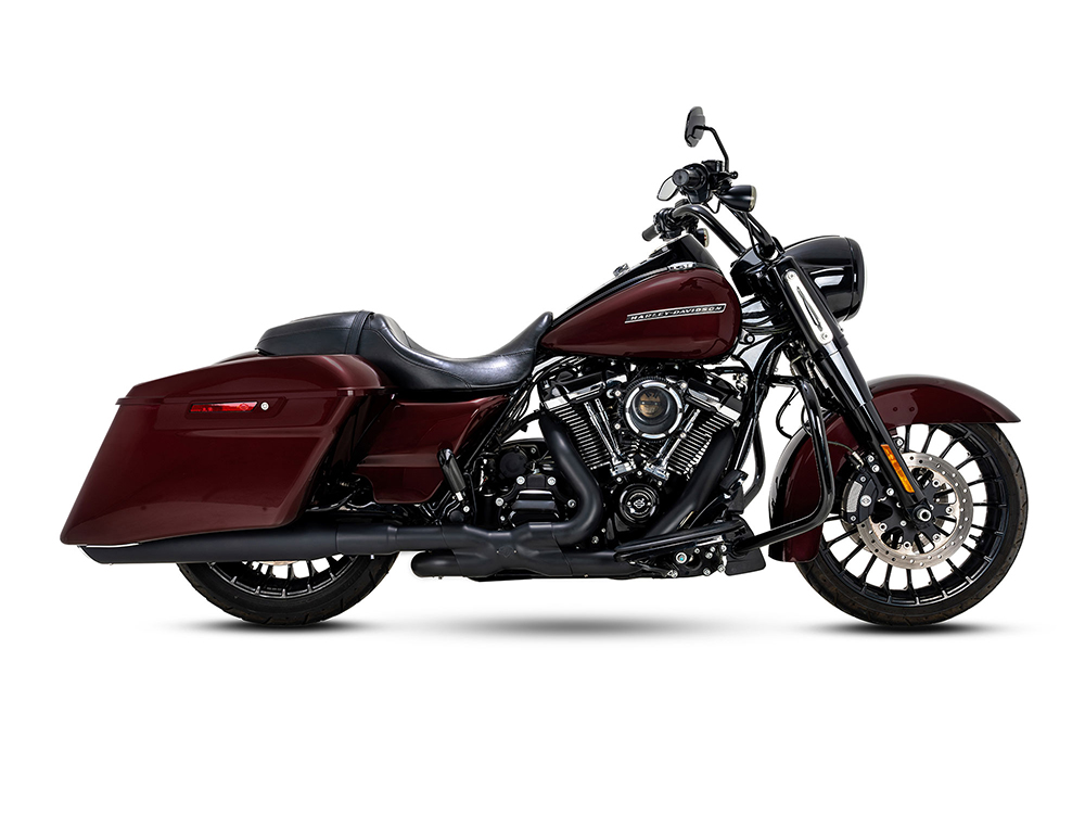 4in. Twin Slash Round Slip-On Mufflers - Black. Fits Touring 2017up Vance and Hines - Image 2