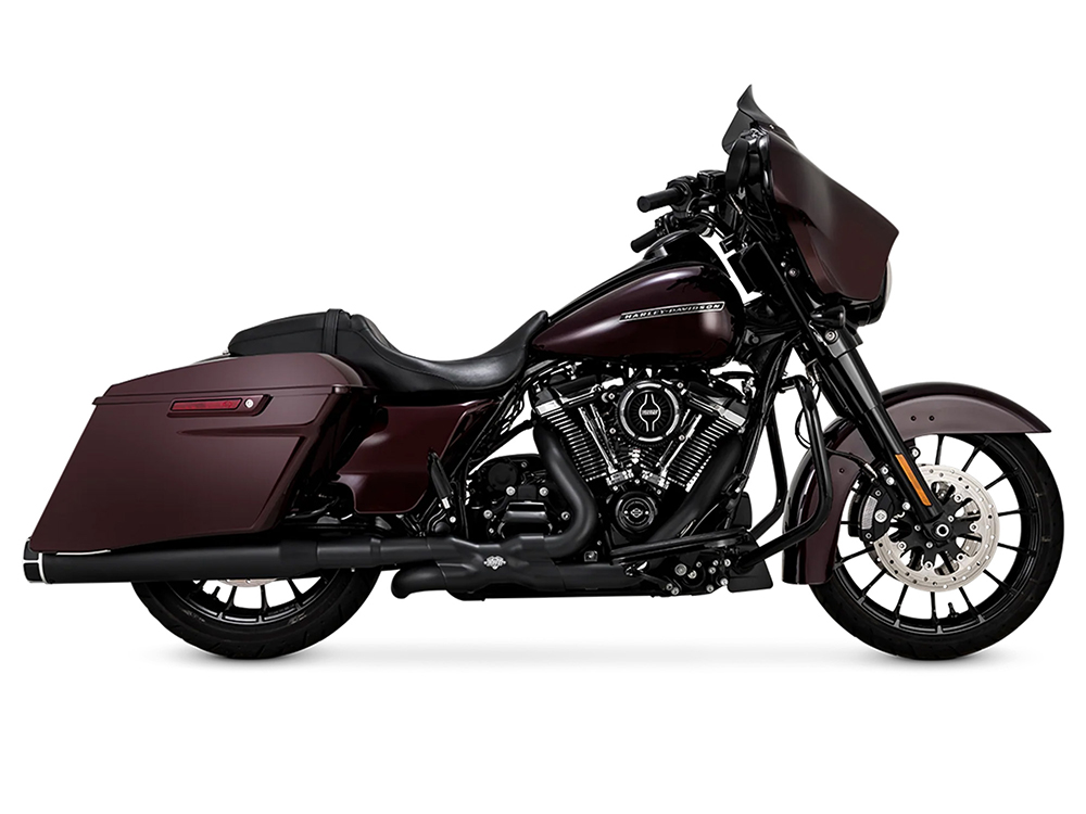 4.5in. Torquer 450 Slip-On Mufflers - Black with Black Machine End Caps. Fits Touring 2017up Vance and Hines - Image 2