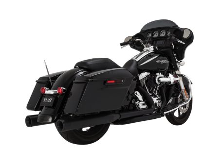 4in. Eliminator 400 Slip-On Mufflers - Black with Black End Caps. Fits Touring 1995-2016 & Trike 2017-2020 Vance and Hines