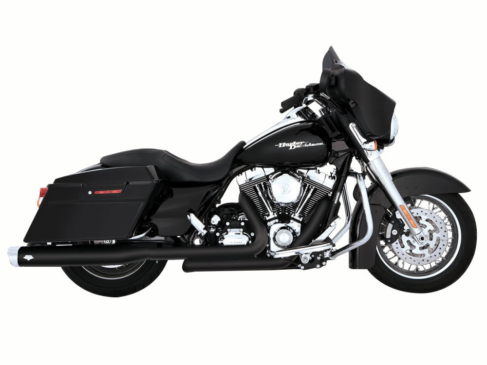 Dresser Duals, Right Side Tuck & Under Headers - Black. Fits Touring 2009-2016 Vance and Hines - Image 4