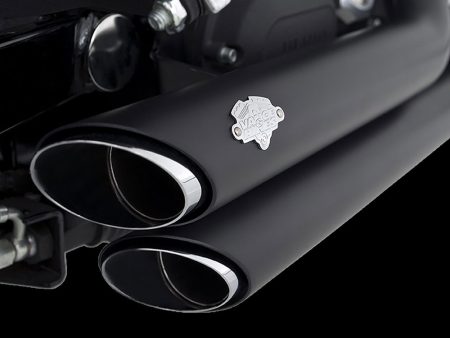 Shortshots Staggered Exhaust - Black. Fits Dyna 2006-2017 Vance and Hines