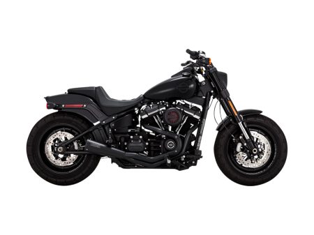 2-into-1 Upsweep Exhaust - Black. Fits Softail 2018-2024 Non-240 Tyre Models Vance and Hines