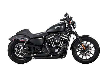 Shortshots Staggered Exhaust - Black. Fits Sportster 2014-2021 Vance and Hines