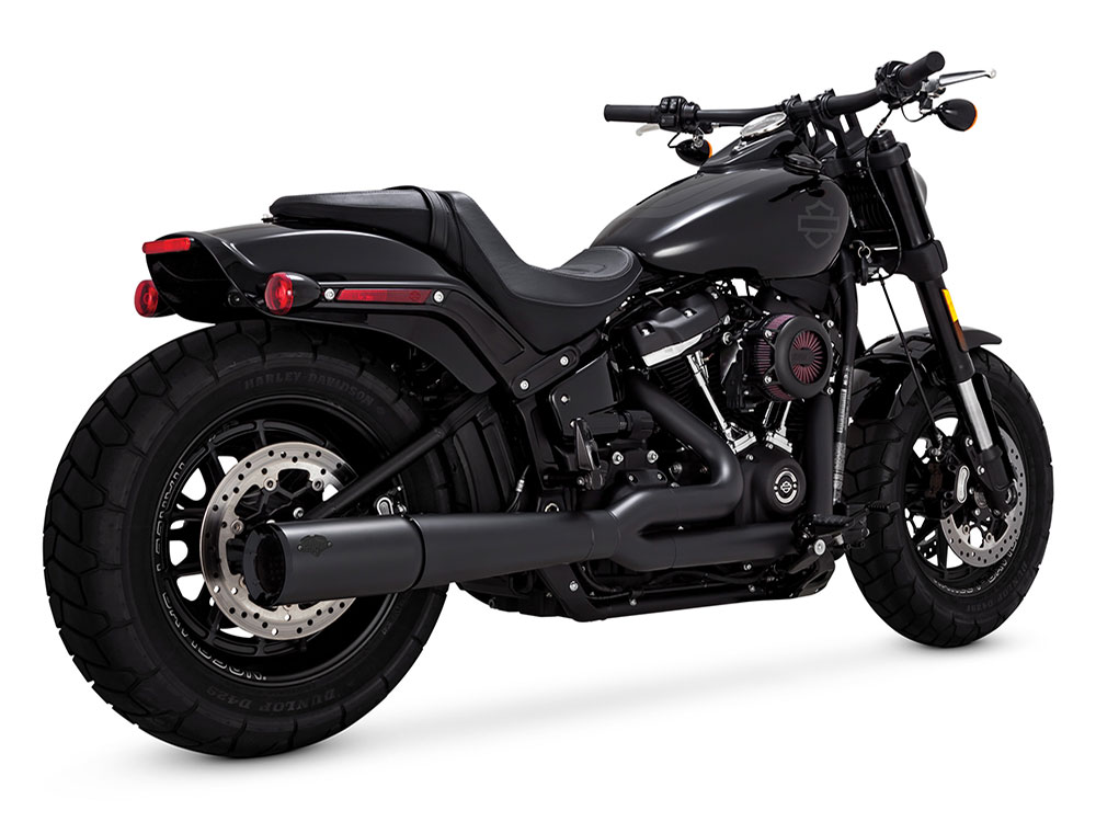 Pro Pipe 2-into-1 Exhaust - Black. Fits Softail 2018up Non-240 Tyre Models Vance and Hines