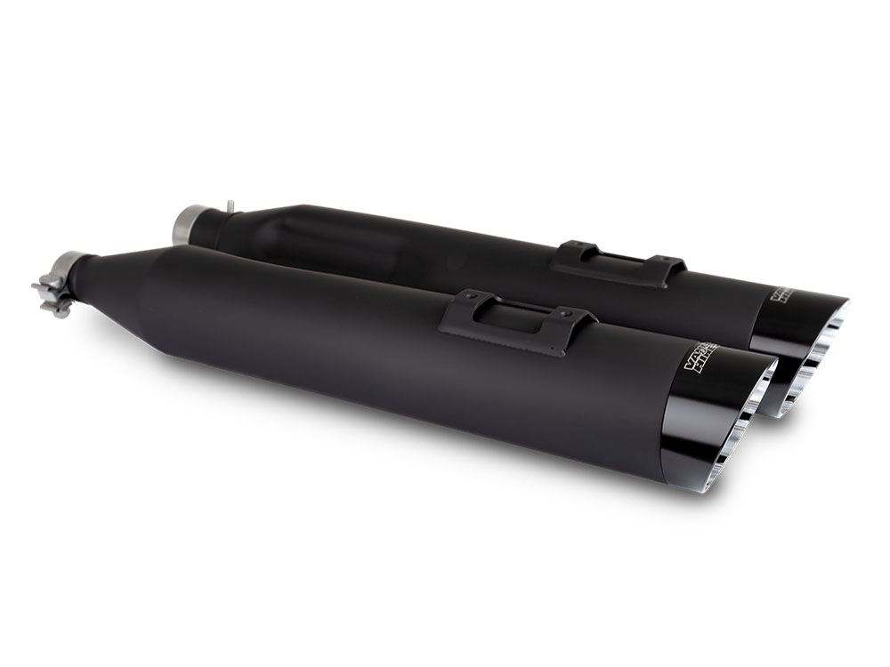4.5in. Razorback Slash Cut Slip-On Mufflers - Black with Black End Caps. Fits Touring 2017up Vance and Hines - Image 3