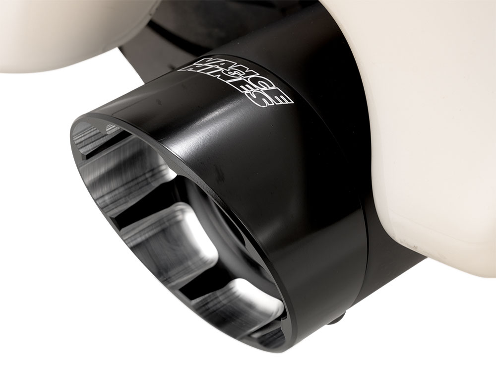 4.5in. Razorback Slash Cut Slip-On Mufflers - Black with Black End Caps. Fits Touring 2017up Vance and Hines - Image 4