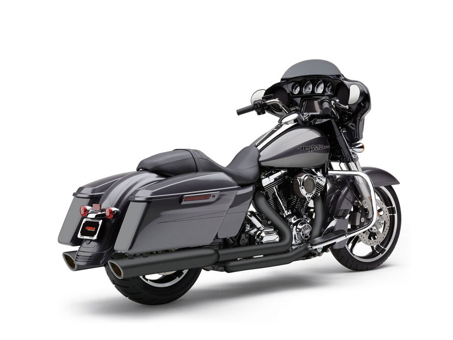 4in. 909 Back Slash Slip-On Mufflers - Black. Fits Touring 2017up. COBRA EXHAUST