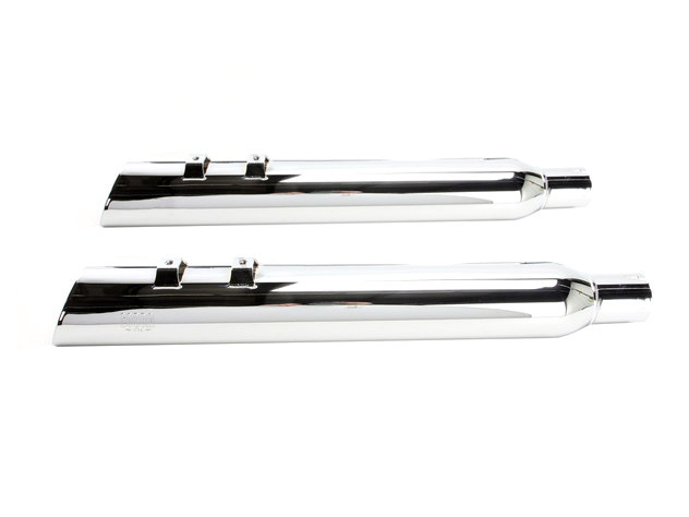 4in. 909 Uppercut Slip-On Mufflers - Chrome with Stainless Steel Tips. Fits Touring 1995-2016 & Trike 2017-2020. COBRA EXHAUST - Image 3