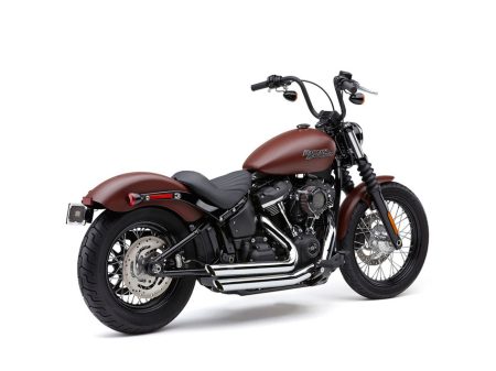Speedster Slashdown Exhaust - Chrome with Chrome Tips. Fits Street Bob 2018-2024 & Standard 2020-2024, Deluxe & Low Rider 2018-2020 & Softail Slim 2018-2021 COBRA EXHAUST