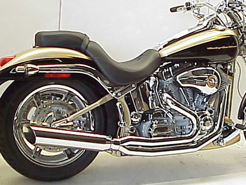 Boarzilla 2-into-1 Exhaust - Chrome. Fits Softail 1986-2017. D&D EXHAUST - Image 2