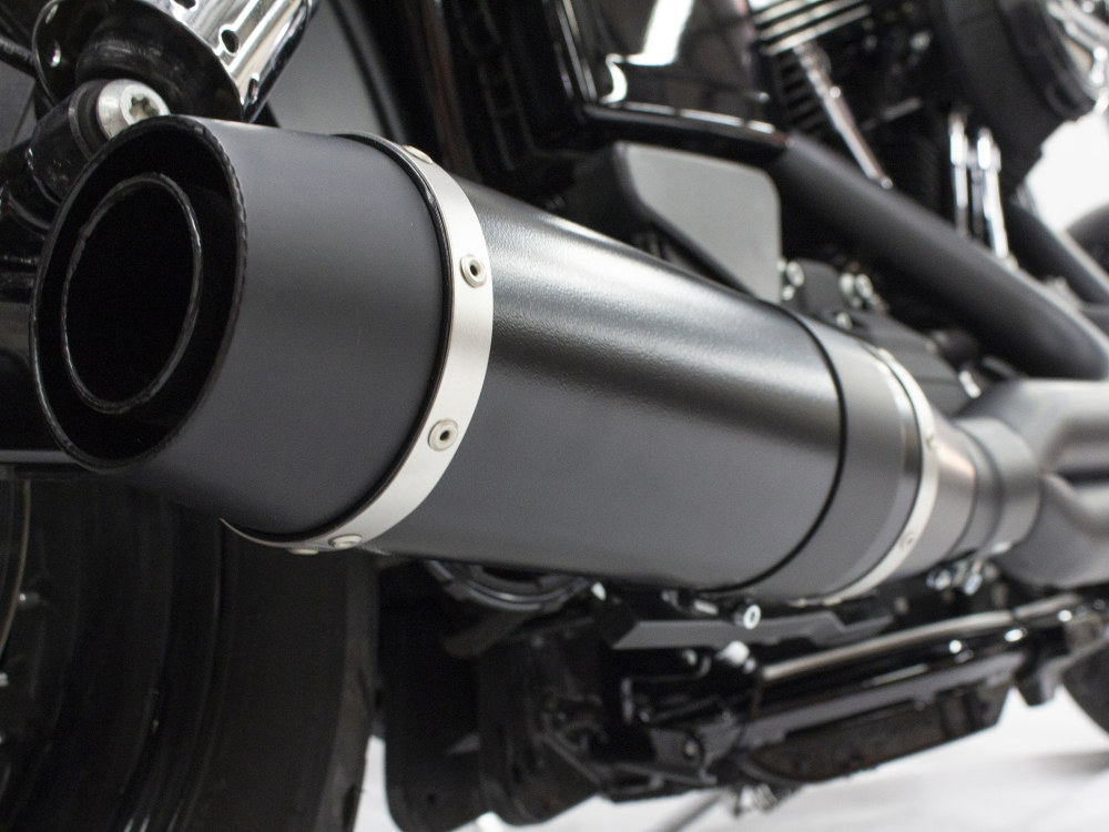 Bob Cat 2-into-1 Exhaust - Black with Black Sleeve Muffler. Fits Dyna 2006-2017. D&D EXHAUST - Image 2