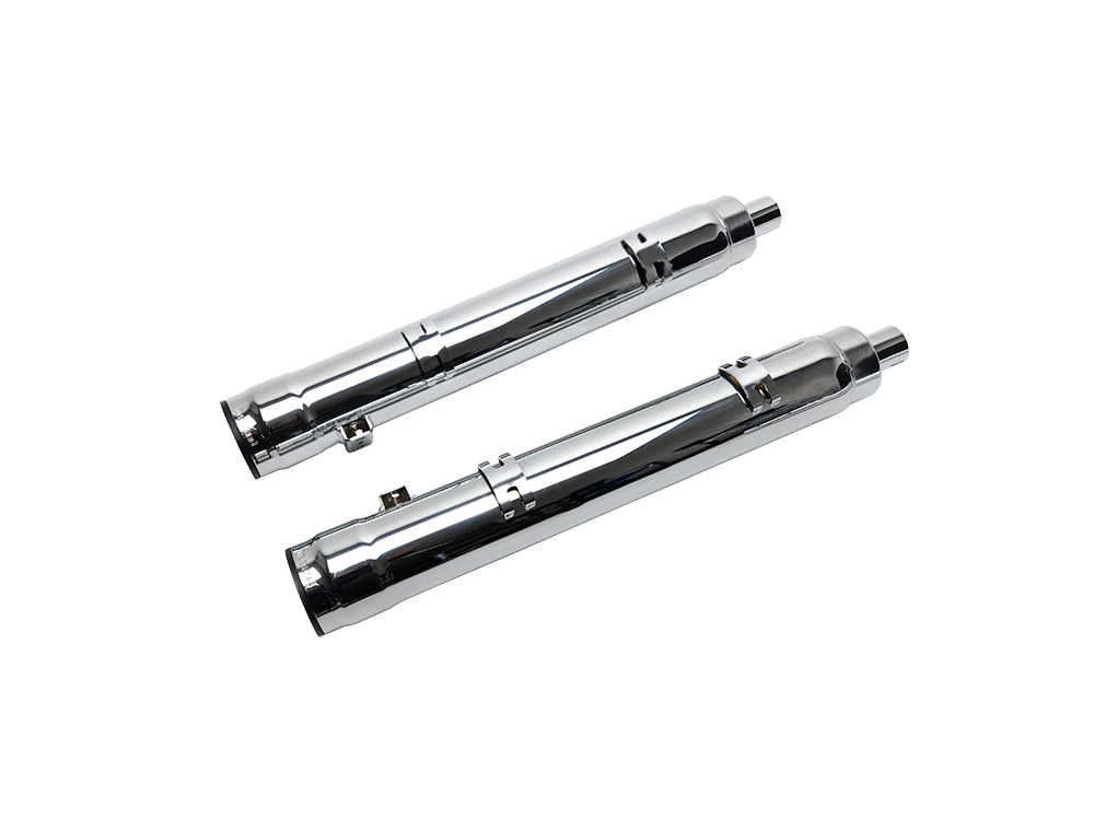 Grand Prix 4in. Slip-On Mufflers - Chrome. Fits Indian Big Twin 2014up with Hard Saddle Bags. Firebrand EXHAUST - Image 4