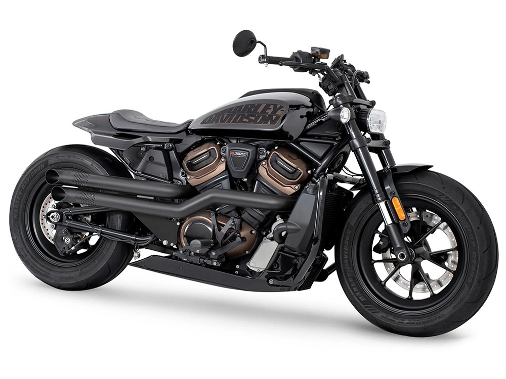 Declaration Turnouts Exhaust - Black. Fits Sportster S 2021-2023 FREEDOM PERFORMANCE EXHAUST