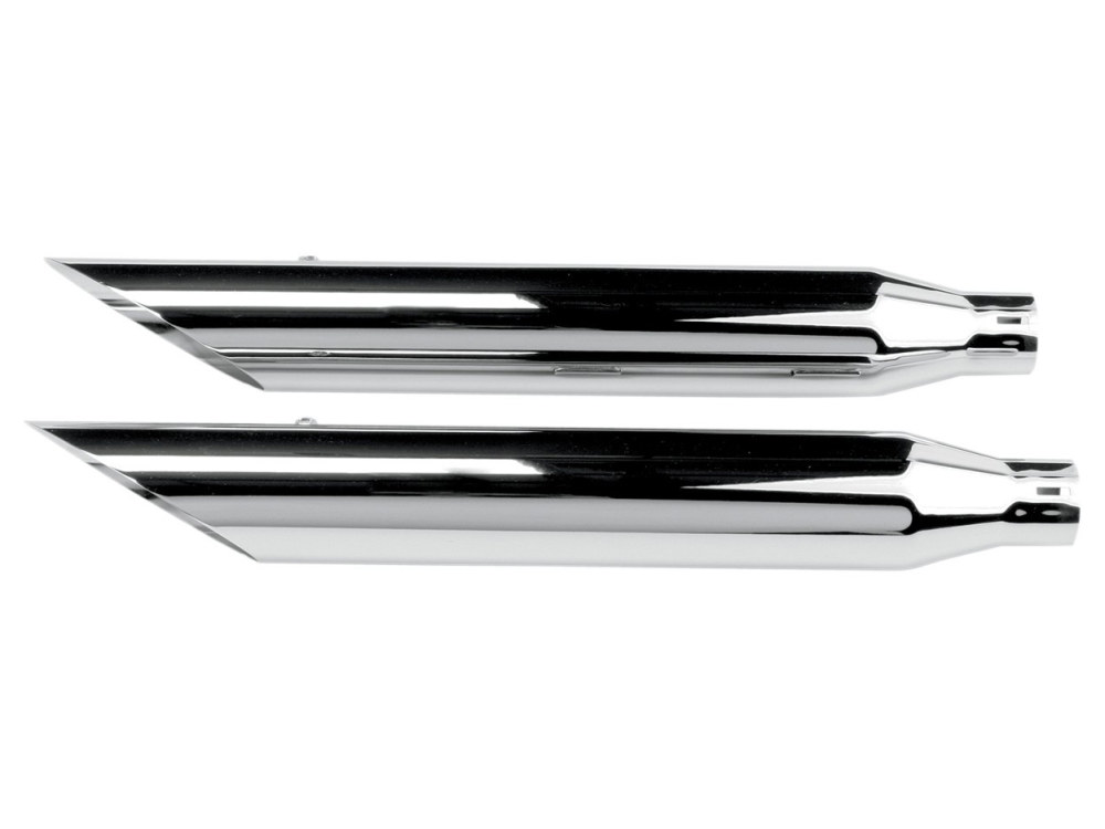 3in. HP-Plus Slash Cut Slip-On Mufflers - Chrome. Fits Softail Deuce 2007 & Fat Boy 2007-2017. Khrome Werks - Image 2