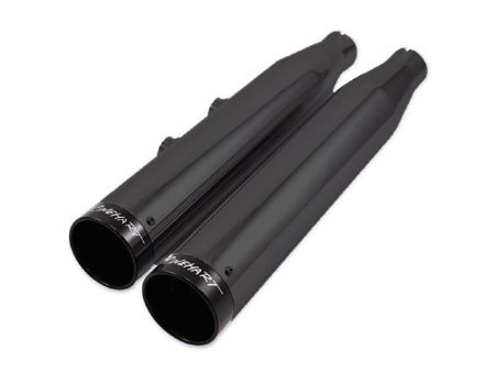3in. Slip-On Mufflers - Black with Black End Caps. Fits Dyna 1995-2017 RINEHART EXHAUST