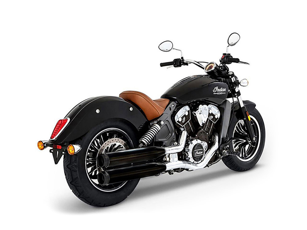 3-1/2in. Slip-On Mufflers - Black with Black End Caps. Fits Indian Scout 2015-2024 RINEHART EXHAUST