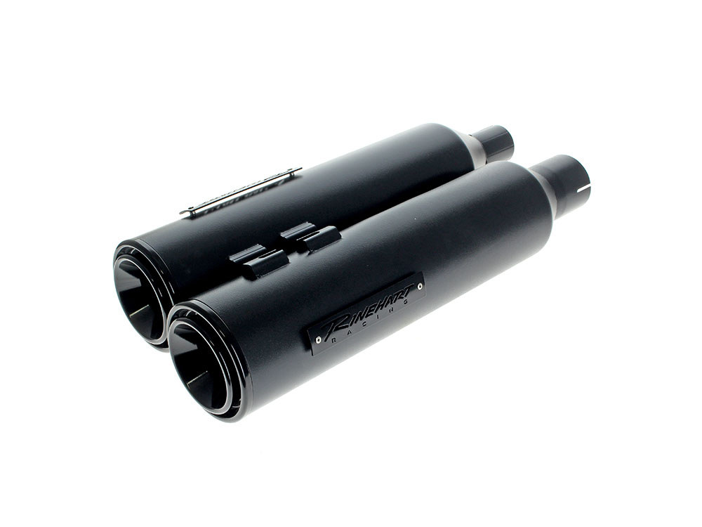 4-1/2in. HP45 Slip-On Short Race Inspired Mufflers - Black with Black End Caps. Fits Touring 2017up RINEHART EXHAUST