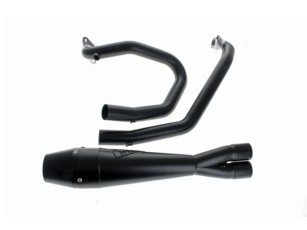 Shorty 2-into-1 Exhaust with Billet End Cap - Black. Fits Indian Scout 2015-2024 Sawicki Speed