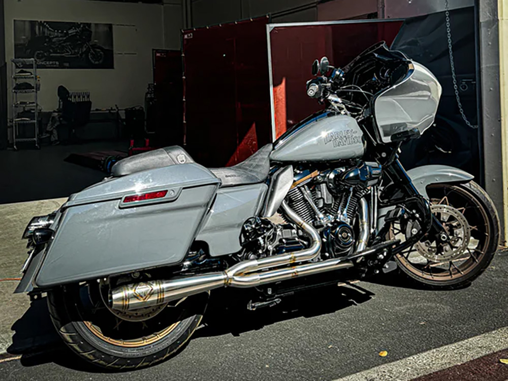 2-into-1 Elsinore Mid Length Exhaust - Stainless Steel. Fits Touring 2017up SP Concepts EXHAUST - Image 3