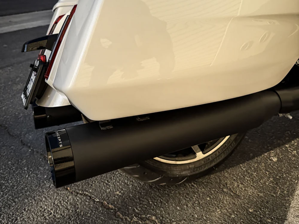 4-1/2in. Street Pro Slip-On Mufflers - Black with Black End Caps. Fits Touring 2017up. SP Concepts EXHAUST - Image 2