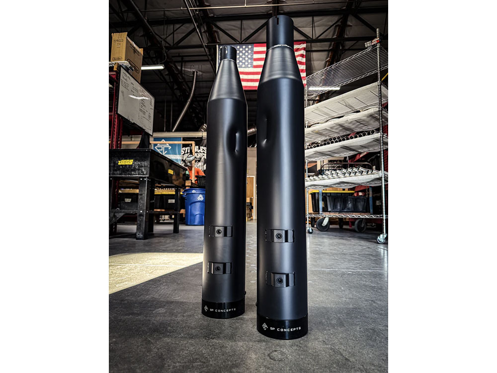 4-1/2in. Street Pro Slip-On Mufflers - Black with Black End Caps. Fits Touring 2017up. SP Concepts EXHAUST - Image 4