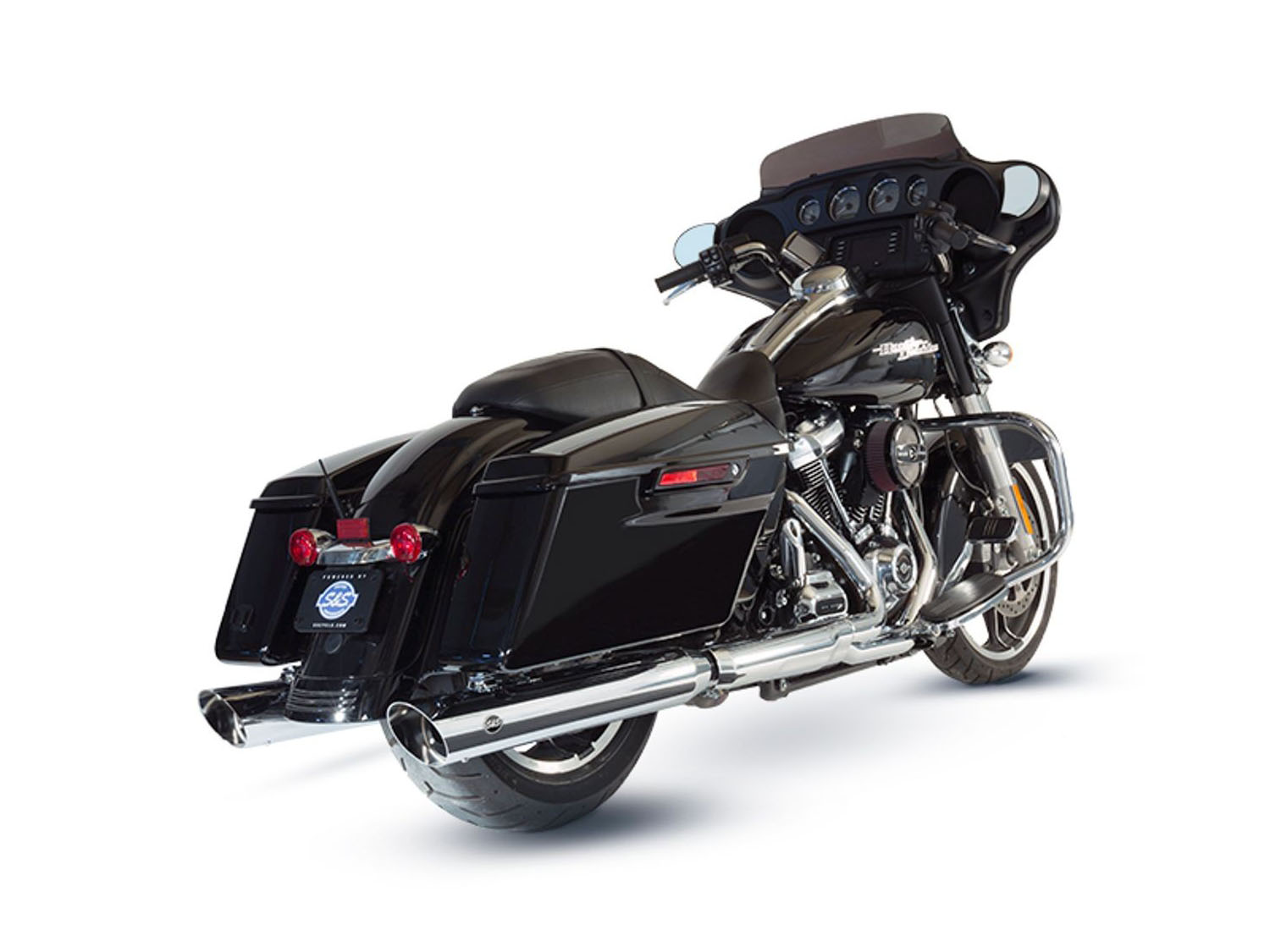 4in. Grand National Slash Cut Slip-On Mufflers - Chrome. Fits Touring 2017up. S&S - Image 2