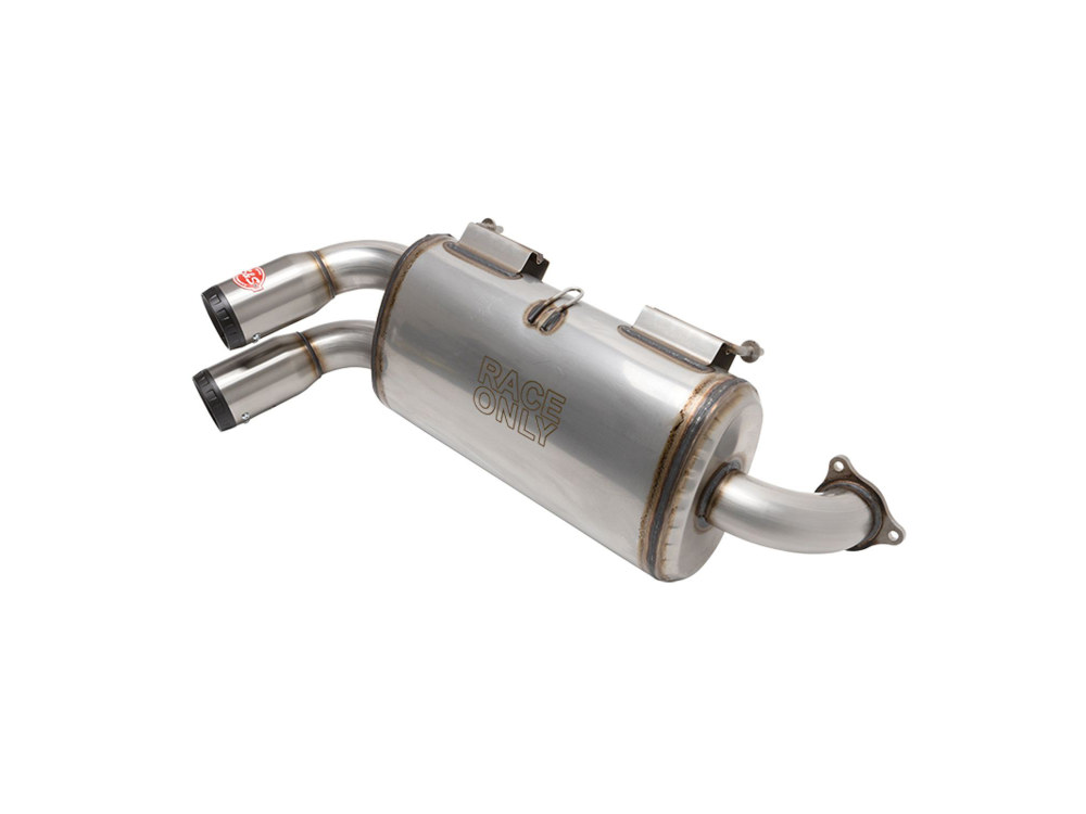 Power Tune XTO UTV Exhaust - Stainless Steel with Race Muffler. Fits Polaris RZR Turbo 2016up. S&S - Image 3