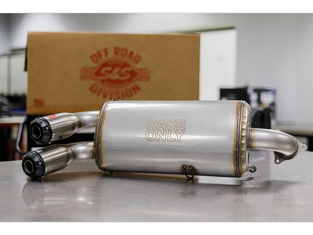 Power Tune XTO UTV Exhaust - Stainless Steel with Race Muffler. Fits Polaris RZR Turbo 2016up. S&S - Image 4