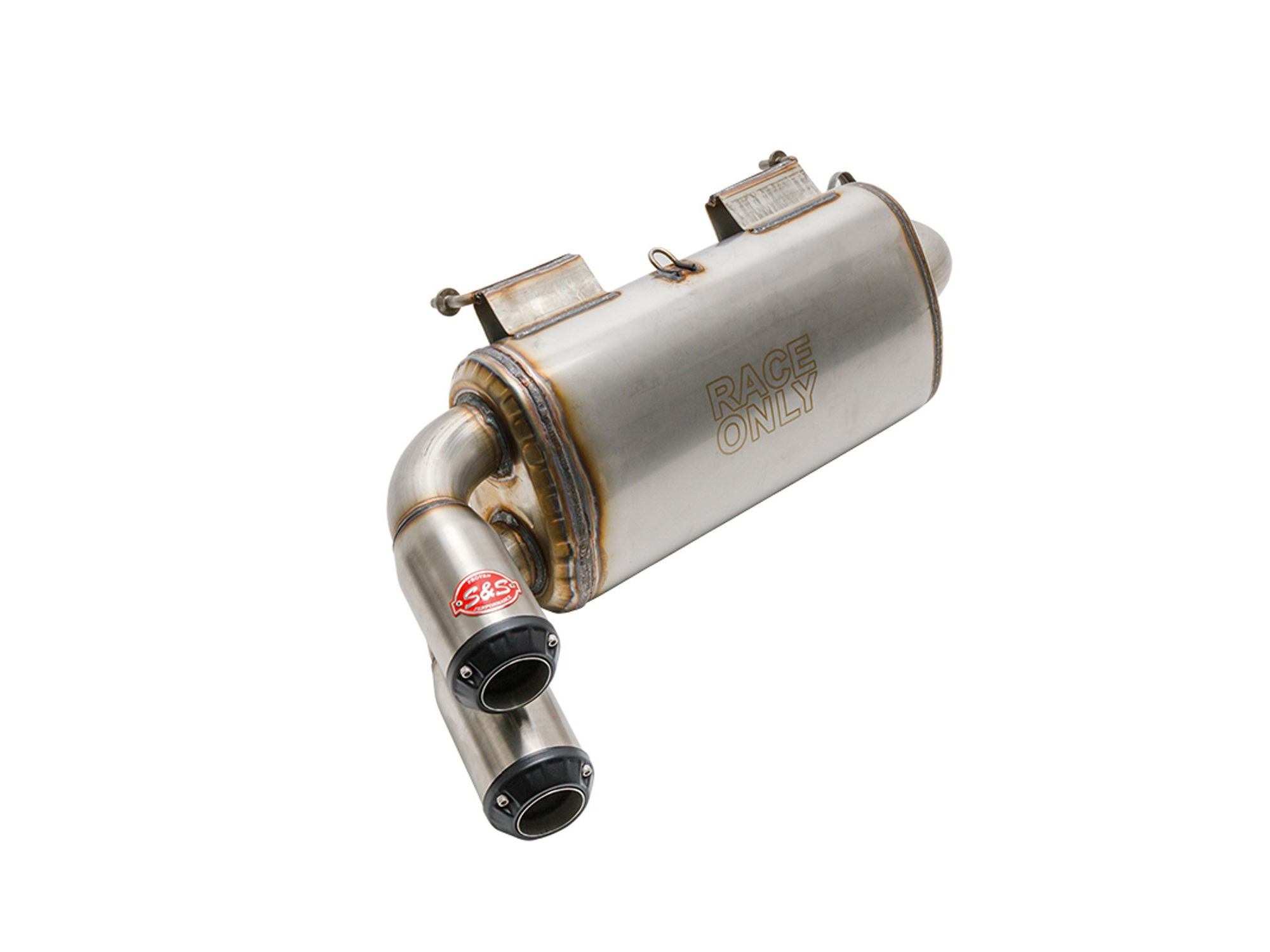 Power Tune XTO UTV Exhaust - Stainless Steel with Race Muffler. Fits Polaris RZR XP 1000 2015up. S&S - Image 2
