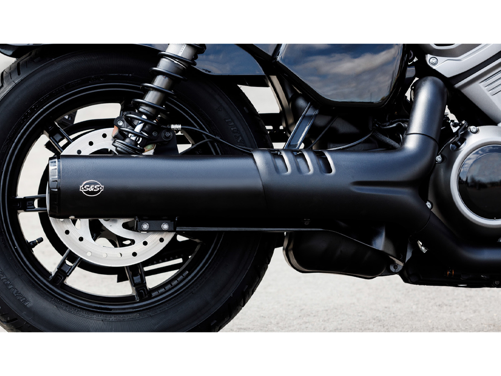 4.5in. Grand National Slip-On Muffler - Black with Black End Cap. Fits Nightster 975 2022up S&S - Image 3