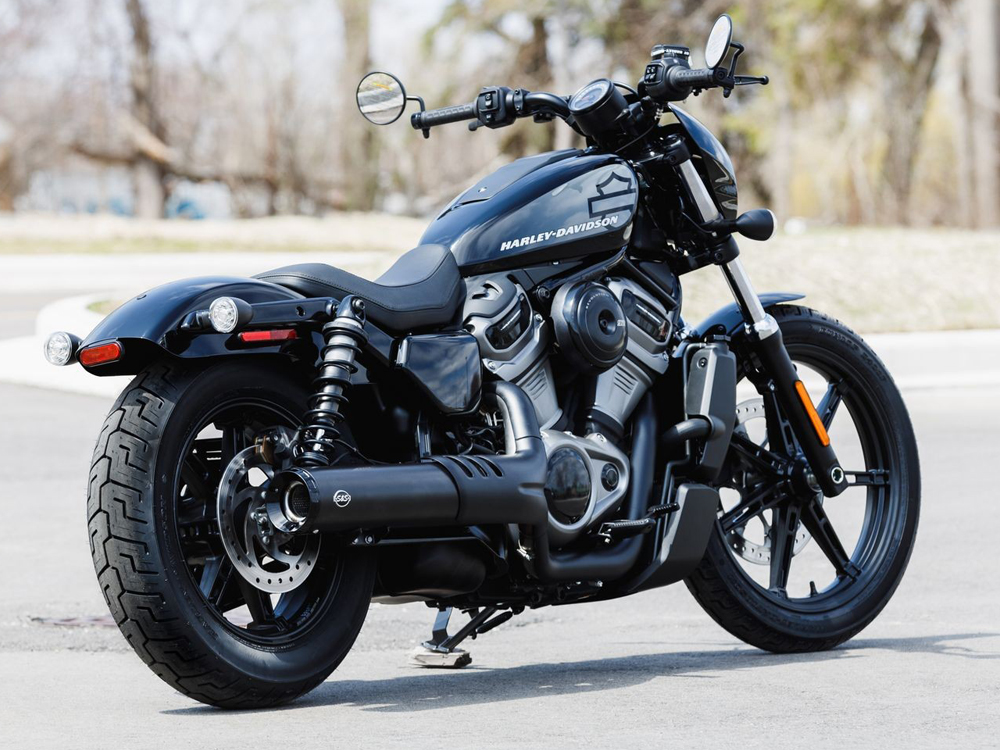 4.5in. Grand National Slip-On Muffler - Black with Black End Cap. Fits Nightster 975 2022up S&S - Image 4