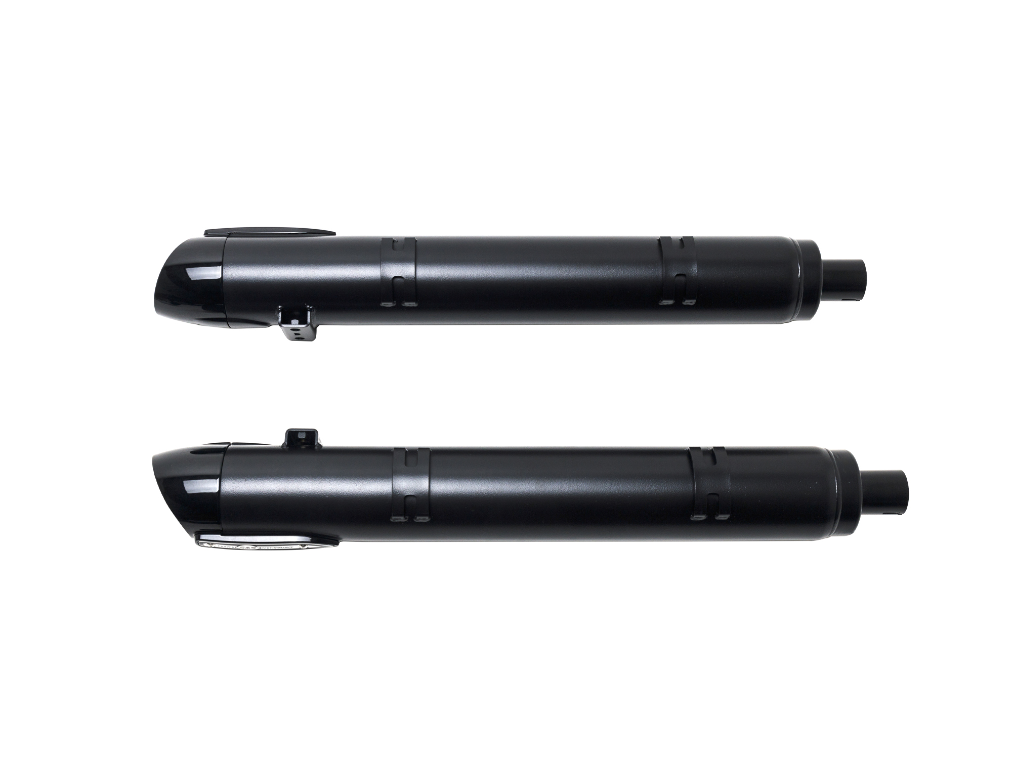 Broadhead 4in. Slip-On Mufflers - Black with Black End Caps. Fits Indian Big Twin 2014up with Hard Saddle Bags. S&S - Image 4
