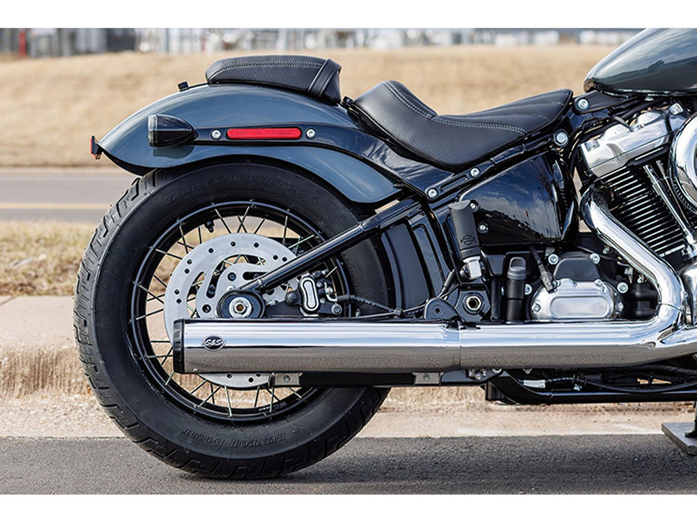 4in. Grand National Slip-On Muffler - Chrome with Black End Cap. Fits Softail Street Bob, Low Rider S, Low Rider ST & Heritage 2025up S&S - Image 4