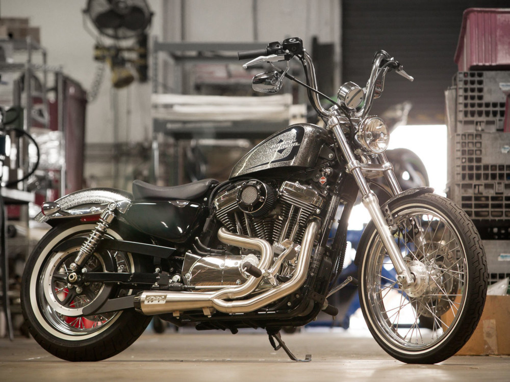 Comp-S 2-into-1 Exhaust - Stainless Steel with Carbon Fiber End Cap. Fits Sportster 2014-2021 TWO BROTHERS RACING EXHAUST - Image 2