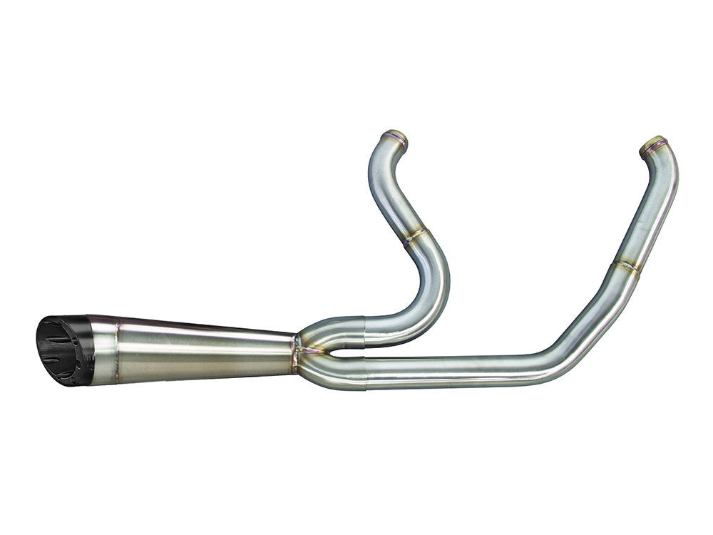 Shorty Turnout 2-into-1 Exhaust - Stainless Steel with Black End Cap. Fits Softail 2018-2024 TWO BROTHERS RACING EXHAUST - Image 2