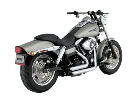 Shortshots Staggered Exhaust - Chrome. Fits Dyna 2006-2017 Vance and Hines