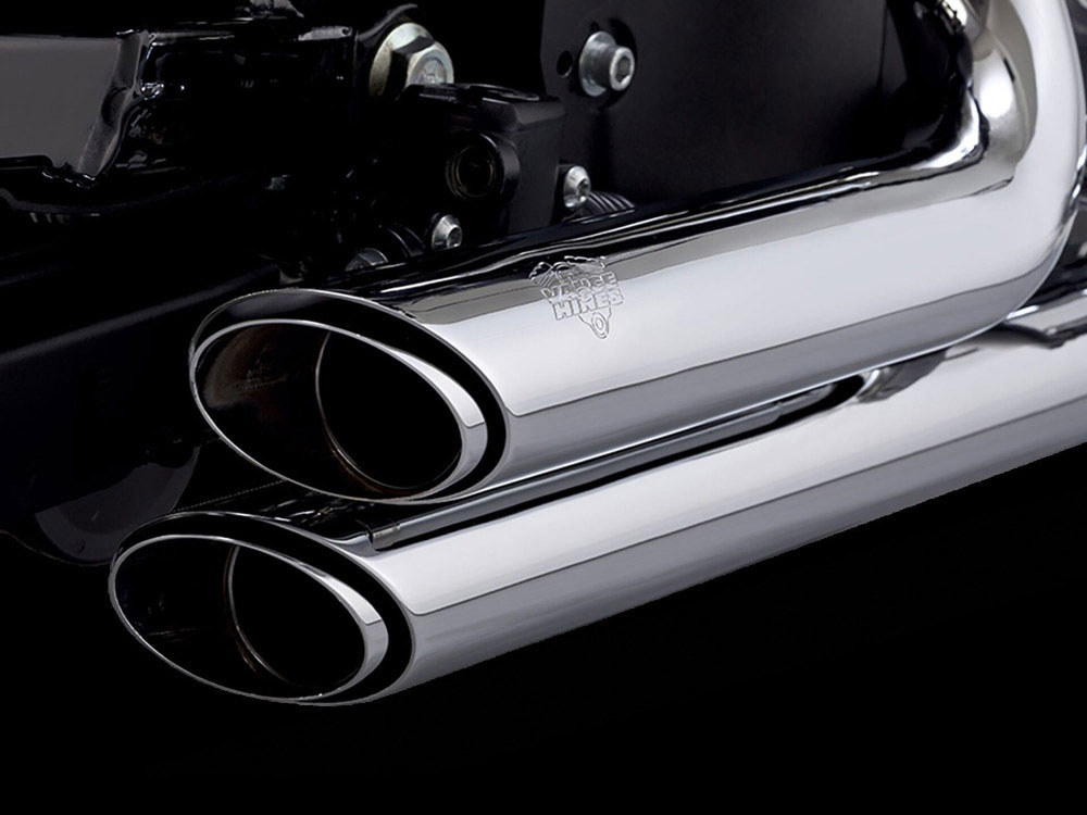 Shortshots Staggered Exhaust - Chrome. Fits Dyna 2006-2017 Vance and Hines - Image 2