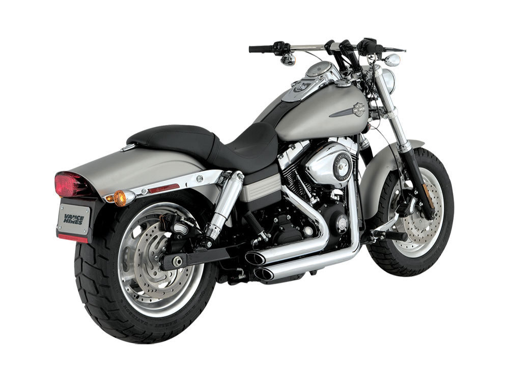 Shortshots Staggered Exhaust - Chrome. Fits Dyna 2006-2017 Vance and Hines